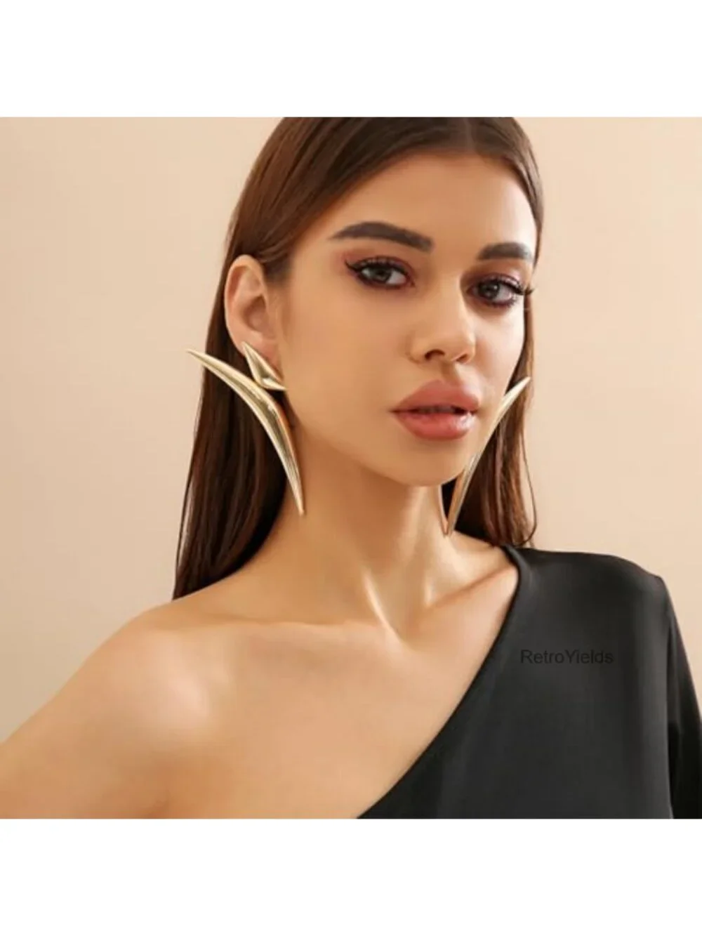 Y2K Punk Gold or Silver Oversized Geometric Dangle Earrings